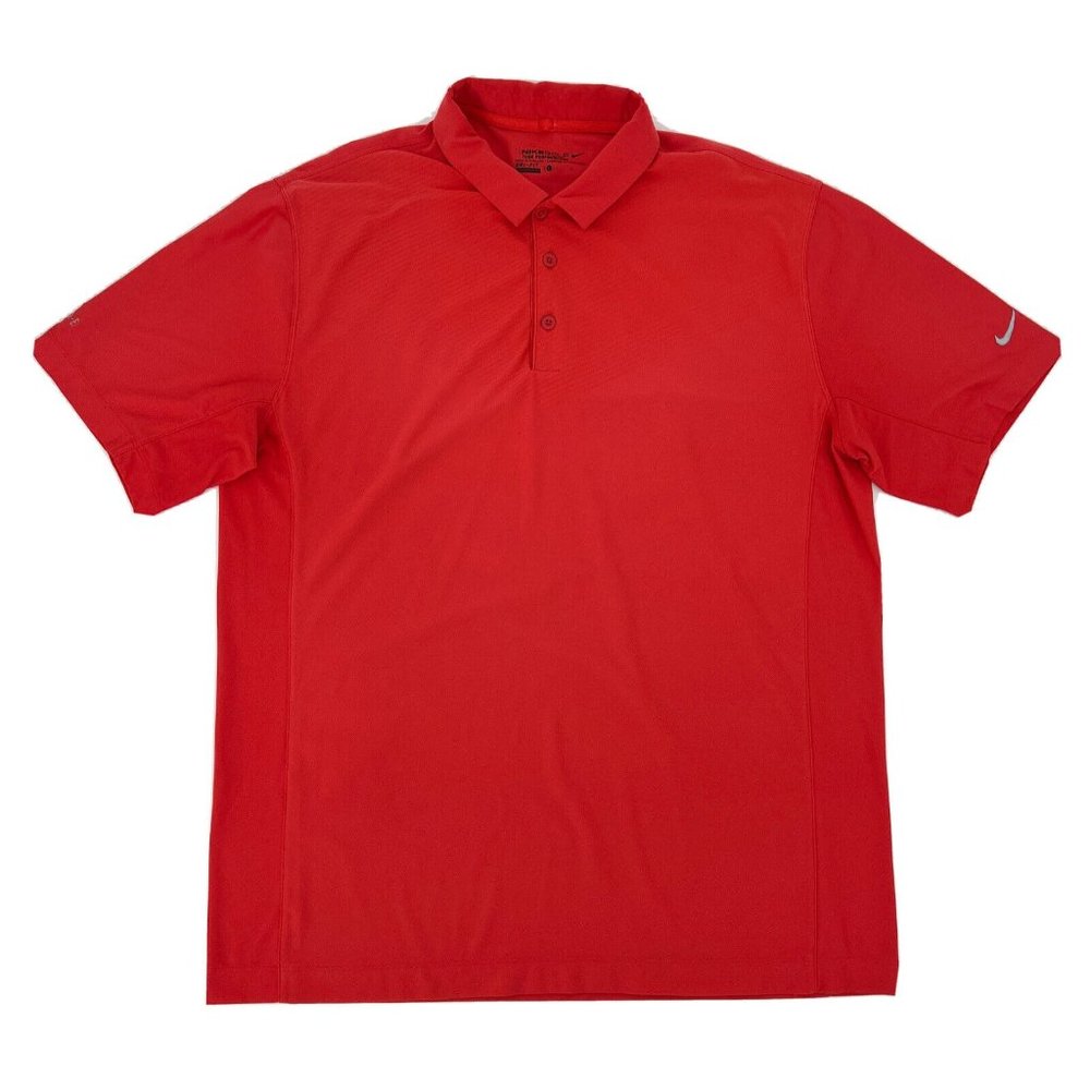 Men's Nike Tour Performance Short Sleeve Polo Red L Bayside Golf Embroidered‎